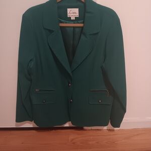 NWOT Peacock Green Blazer with decorative buttons